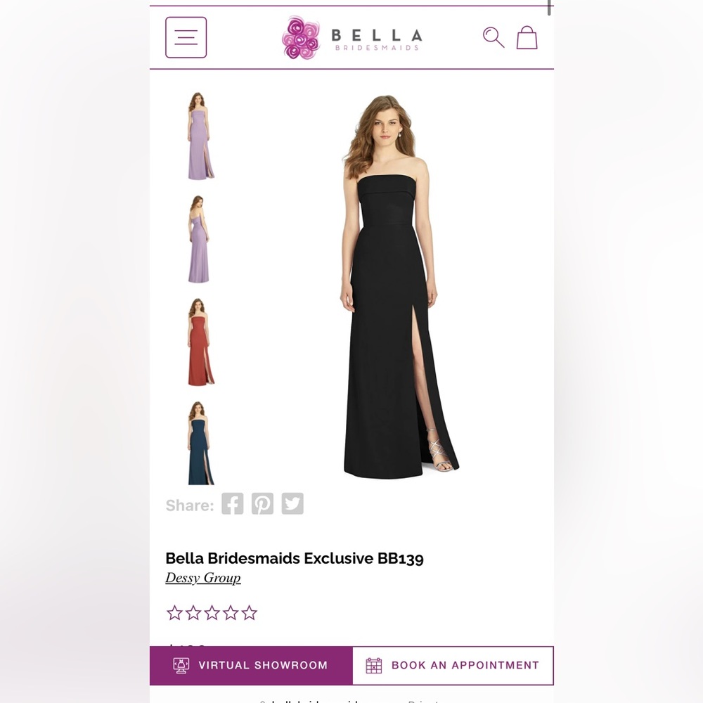 Bella Bridesmaids Dress Style BB139 Size 4